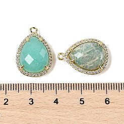 Natürliche Amazonit facettierte Tropfenanhänger&nbsp;G-I382-01G-01