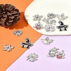 14 шт. 7 стиля хэллоуин тематика стойка покрытие светящийся сплав эмаль подвески&nbsp;ENAM-FS0002-10P