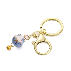 Llavero colgante de porcelana gato de la fortuna&nbsp;KEYC-G064-03G
