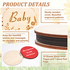 Runder Holzeinband für Baby-Sammelalbum&nbsp;DIY-WH0349-113A