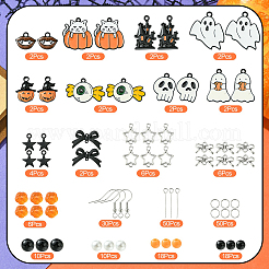 Наборы для изготовления висячих сережек из сплава эмали и акрила на тему Хэллоуина своими руками&nbsp;DIY-YW0009-97