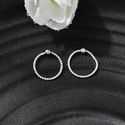 Anello da naso con sfera in ottone e perlina prigioniera&nbsp;AJEW-G075-01S-02