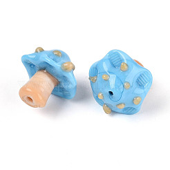 Нити бугорчатых бусин ручной работы в технике лэмпворк&nbsp;LAMP-A004-06F