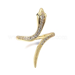 Messing Micro Pave klare Manschettenringe aus Zirkonia&nbsp;ZIRC-M117-02G