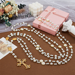 Сплав с пластиковой жемчужной лентой свадебная веревка для свадьбы&nbsp;HJEW-OC00271