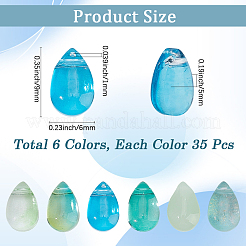 210шт 6 цвета прозрачные стеклянные бусины&nbsp;GGLA-LT0001-02A