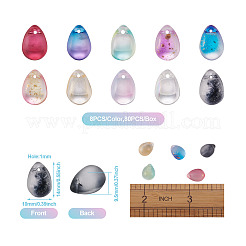 80 шт. 10 цвета двухцветные прозрачные окрашенные распылением стеклянные подвески&nbsp;GLAA-TA0001-15