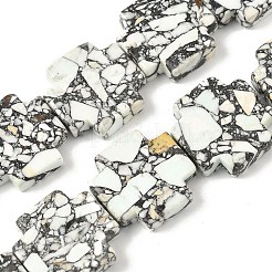 Окрашенные синтетические бирюзовые бусы нити&nbsp;G-M448-A01-02