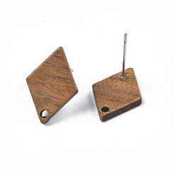 Accessoires de boucles d'oreilles en bois de noyer&nbsp;X-MAK-N033-005