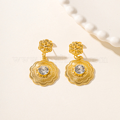 Ohrstecker mit Blumenmotiv aus Messing mit durchsichtigen Zirkonia&nbsp;RG2697