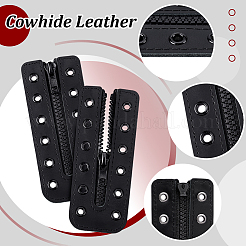 Schnürschuh-Reißverschlusseinsätze aus Rindsleder&nbsp;DIY-WH0671-073A