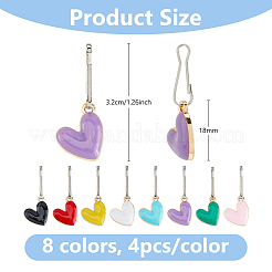 32 pz 8 colori lega smaltata cursori cerniera&nbsp;HJEW-DC00048