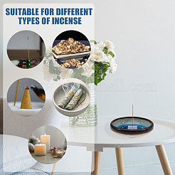 Овальный фарфоровый держатель для благовоний в японском стиле&nbsp;AJEW-CA0005-05