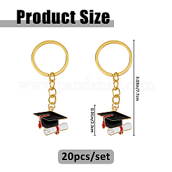 20 portachiavi con cappello da laurea in lega di zinco smaltato&nbsp;KEYC-FH00101