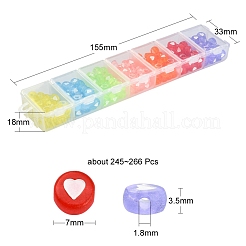 245~266шт 7 цвета прозрачные акриловые бусины&nbsp;TACR-YW0001-57