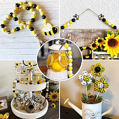 Печатные бусы из натурального дерева&nbsp;WOOD-TA0002-54