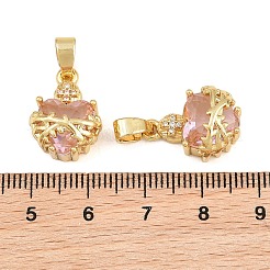 Glasanhänger mit Messing-Mikropavé-Fassung aus Zirkonia&nbsp;kk-P343-06G-01