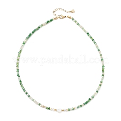 Ожерелья из натуральных ракушек в форме сердца и граненых бусин-ронделей из стекла с покрытием цвета AB.&nbsp;NJEW-JN05863