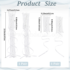 2 Paar 2 Stile Polyester-Bandage lange Spitzen-Oversleeve-Handschuhe&nbsp;AJEW-GF0010-70B