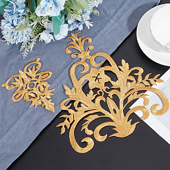8 pieza de 2 estilos de parches para planchar o coser con bordado computarizado de poliéster con patrón floral&nbsp;PATC-NB0001-17