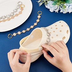 1 set di catene decorative per scarpe con maglie a forma di luna e sole in lega di cristallo e strass&nbsp;FIND-PH0009-94