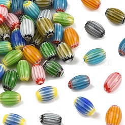 54 шт. 9-х цветные бусины ручной работы миллефиори лэмпворк&nbsp;LAMP-YW0004-20