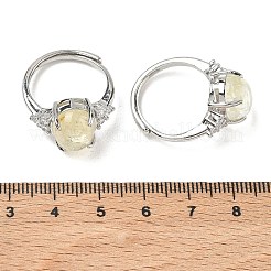 Bagues manchette ouvertes en laiton serties de micro-pavés de zirconiums cubiques et de pierres précieuses naturelles et synthétiques&nbsp;RJEW-T035-01P-M