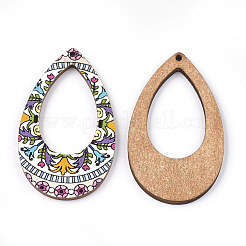 Pendentifs en tilleul imprimé&nbsp;WOOD-S045-002A