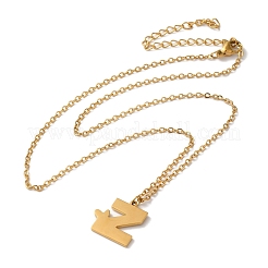 Collane con ciondolo in acciaio inossidabile 304&nbsp;LS-NJEW-H036-02G-Z