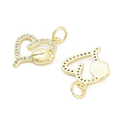 Латунные микро проложить кубического циркония подвески&nbsp;KK-H527-02C-G