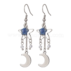 Boucles d'oreilles pendantes en pierres mélangées de lune&nbsp;EJEW-JE06776