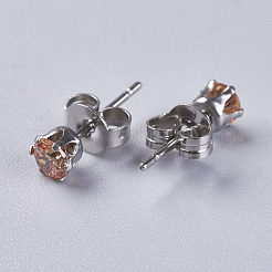 Серьги кубического циркония&nbsp;EJEW-I209-09-4mm