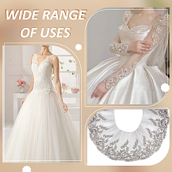 2 ярд полиэстеровой кружевной отделки с цветочной вышивкой&nbsp;DIY-WH0661-27A