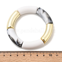 Набор непрозрачных цветных массивных изогнутых трубчатых бусин&nbsp;BJEW-SW00017