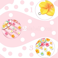 20 шт. подвески из смолы плюмерия 5 цветов&nbsp;RESI-YW0004-66