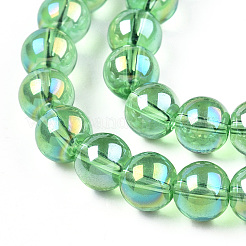 Chapelets de perles en verre transparent électrolytique&nbsp;GLAA-T032-T8mm-AB17