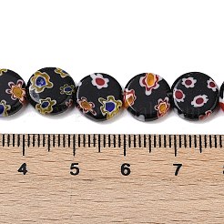 Chapelets de perles vernissées de millefiori manuelles&nbsp;LAMP-G166-17B-01
