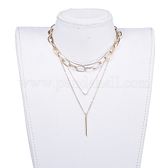 Conjuntos de collares de cadena y de doble capa&nbsp;NJEW-JN02780-02