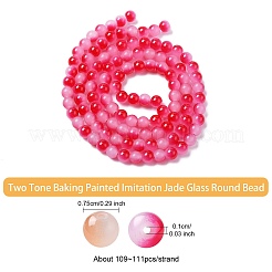 Выпечки окрашены имитация нефрита стекловолокна круглый шарик&nbsp;DGLA-YW0001-19G