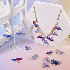 20шт 4 стиля гальванические подвески из натурального кварцевого кристалла&nbsp;PALLOY-TAC0224