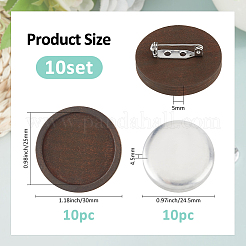 Kit fai da te per realizzare spille rotonde in legno e alluminio&nbsp;DIY-FH0009-69B