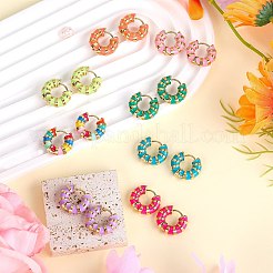 Толстые серьги-кольца в полоску с эмалью&nbsp;JE1110E