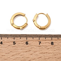 Pendientes de aro con rhinestone de acero inoxidable 304&nbsp;EJEW-P344-06G
