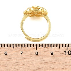 Anello a fascia in ottone con fiori&nbsp;KK-CBAC351-06G-05