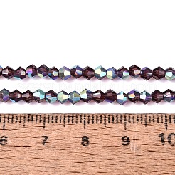 Ab couleur plaqué perles de verre transparent brins&nbsp;GLAA-G127-01-01K
