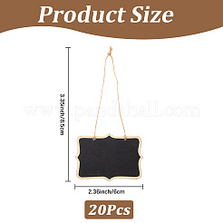 Mini panneaux ardoise avec ficelle de suspension&nbsp;WOCR-CP0001-03
