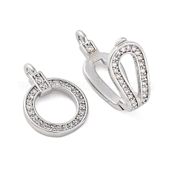 Латунь прозрачный кубический цирконий застегивается на застежки&nbsp;KK-Z078-39P