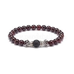 Set di braccialetti elastici con perline rotonde in pietra mista naturale e sintetica a 3 pezzo&nbsp;BJEW-JB08586
