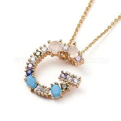 Кулоны из латуни с буквами&nbsp;NJEW-JN02584-03