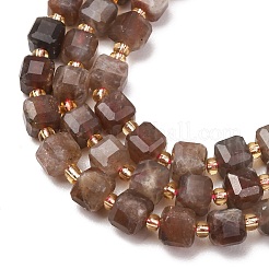 Naturelles perles de pierre de lune noir brins&nbsp;GG-CBAC972-A07-01